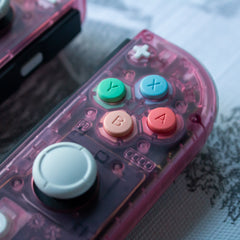 Pastel SNES Custom JoyCons Nintendo Switch Joy-Con Controller Mods Clear Pink with Pastel Buttons