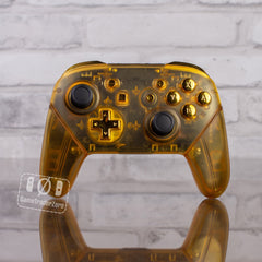 Nintendo Switch Pro Controller Mod “Clear Yellow Game Boy” Customized Controller With Gold Buttons