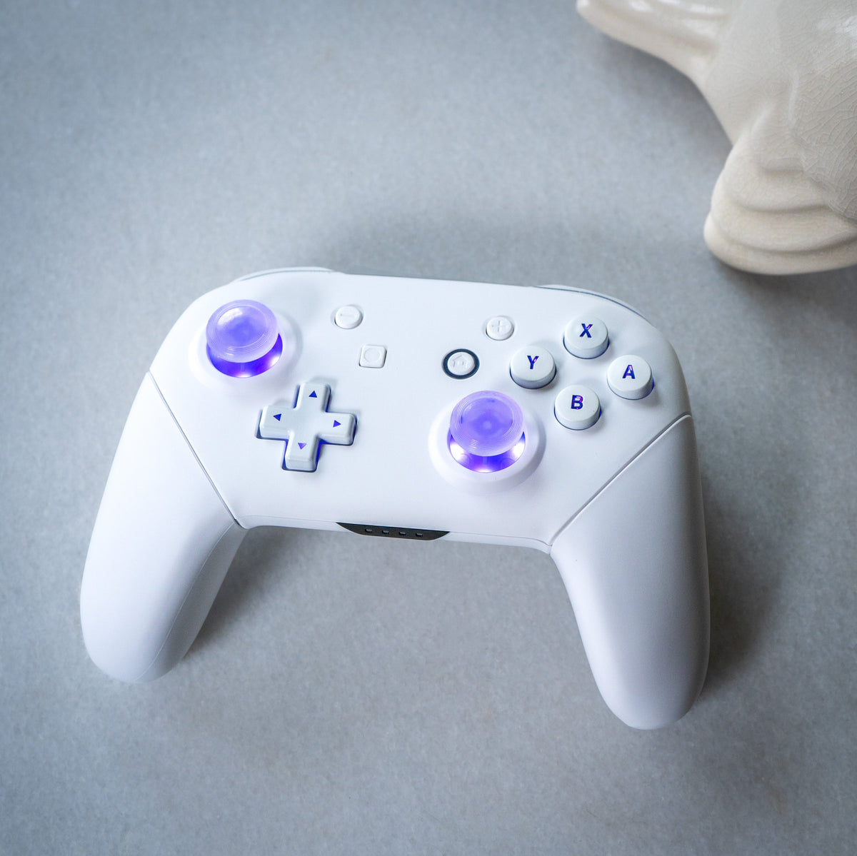 CUSTOM Pro Controller Nintendo SWITCH Controller Mod White on White LED Backlit Buttons