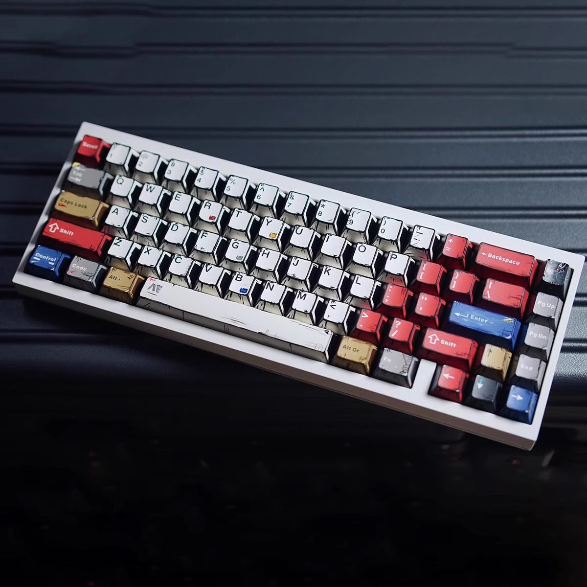Manga-themed Cherry Profile Dye Sublimation PBT Keycaps