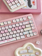 Kitty Squad Dye Sublimation PBT MAO Profile Keycaps