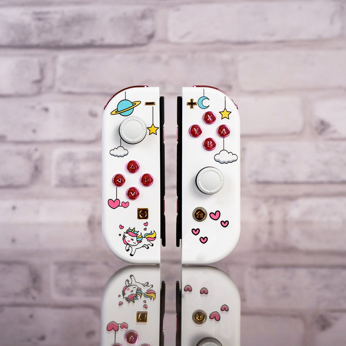 Custom JoyCons Cute Unicorns Hearts and Stars Nintendo Switch Controller Mods