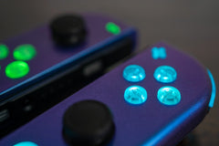 Color Shifting Custom LED Joy-Cons Purple/Blue Mod with Backlit Buttons for the Nintendo Switch
