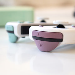 Custom JoyCons Nintendo Switch Joy-Con Controller Mods White with Grey Violet and Cyan Buttons