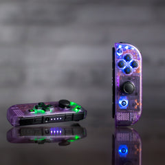 Atomic Purple Joy-Con LED Mod Custom Nintendo Switch Controllers Backlit Buttons with D-Pad