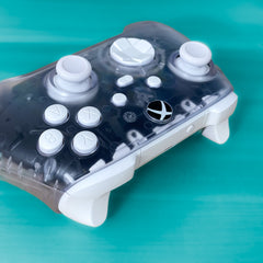 Xbox Controller Mod Clear With White Buttons Custom Microsoft Wireless Gaming Controller Mod Xbox Series X/S/One & PC