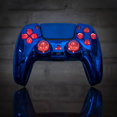PS5 Controller LED Mod Chrome Blue PS5 Custom Wireless Controller Backlit Buttons RGB
