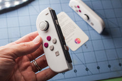 Joy-Con Mod White on Grey and Deep Rose Custom Nintendo Switch Controllers