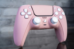 PS5 Sakura Pink Controller Mod With White Buttons Custom Sony PS5 Wireless Controller