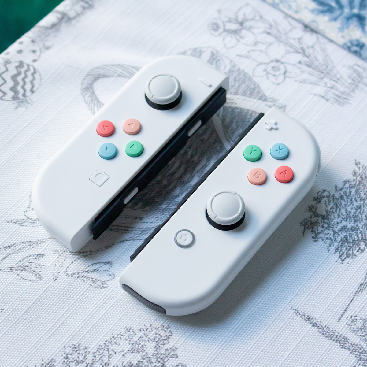 Pastel SNES Custom JoyCons Nintendo Switch Joy-Con Controller Mods White with Pastel Buttons