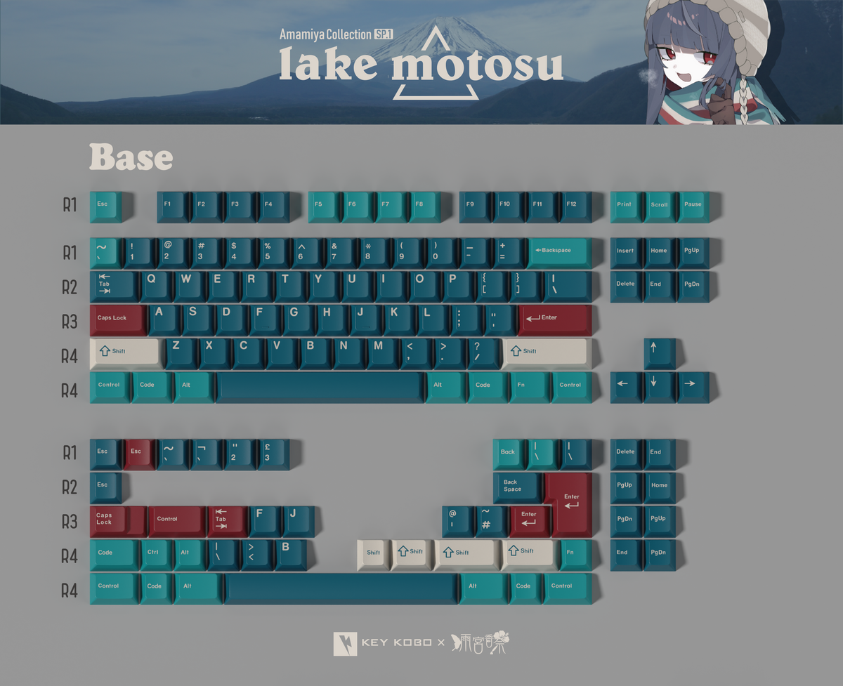 KEYKOBO MOTOSU LAKE ABS DOUBLE-SHOT KEYCAP SET R2