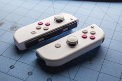 Joy-Con Mod White on Grey and Deep Rose Custom Nintendo Switch Controllers