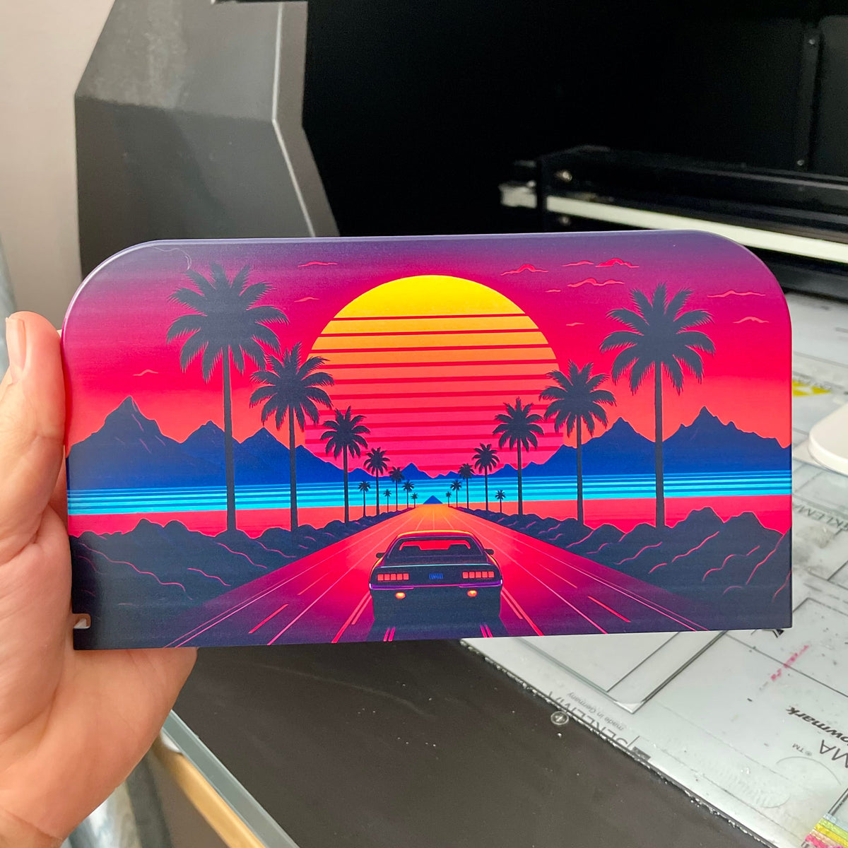 The Sunset Drive Switch 2 Dock Cover | Synthwave & Retro Style