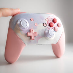 Kirby-Inspired Pro-Controller In Dreamy Pastel Colors Custom Nintendo Switch Controller