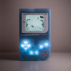 Custom Nintendo Game Boy DMG “Heisenberg Blue” with Backlit IPS Screen And LED Buttons