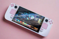Customized Steam Deck Handheld Gaming Computer By Valve White & Pastel Pink