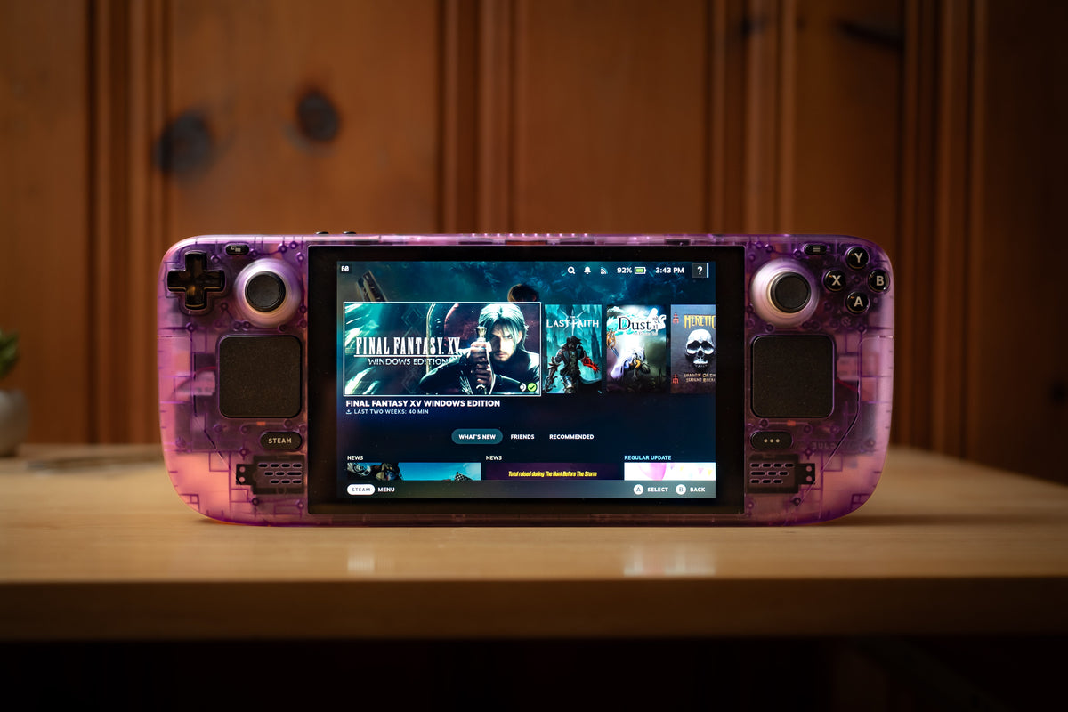 Customized Steam Deck Handheld Gaming Computer By Valve Clear Atomic Purple