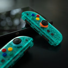 Switch 2 Custom Joy-Cons Clear Teal Retro Gaming Controllers