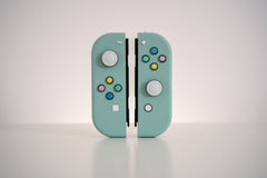 Cyan Joy-Cons Mod with Pastel Hearts Buttons Nintendo Switch Custom Controllers