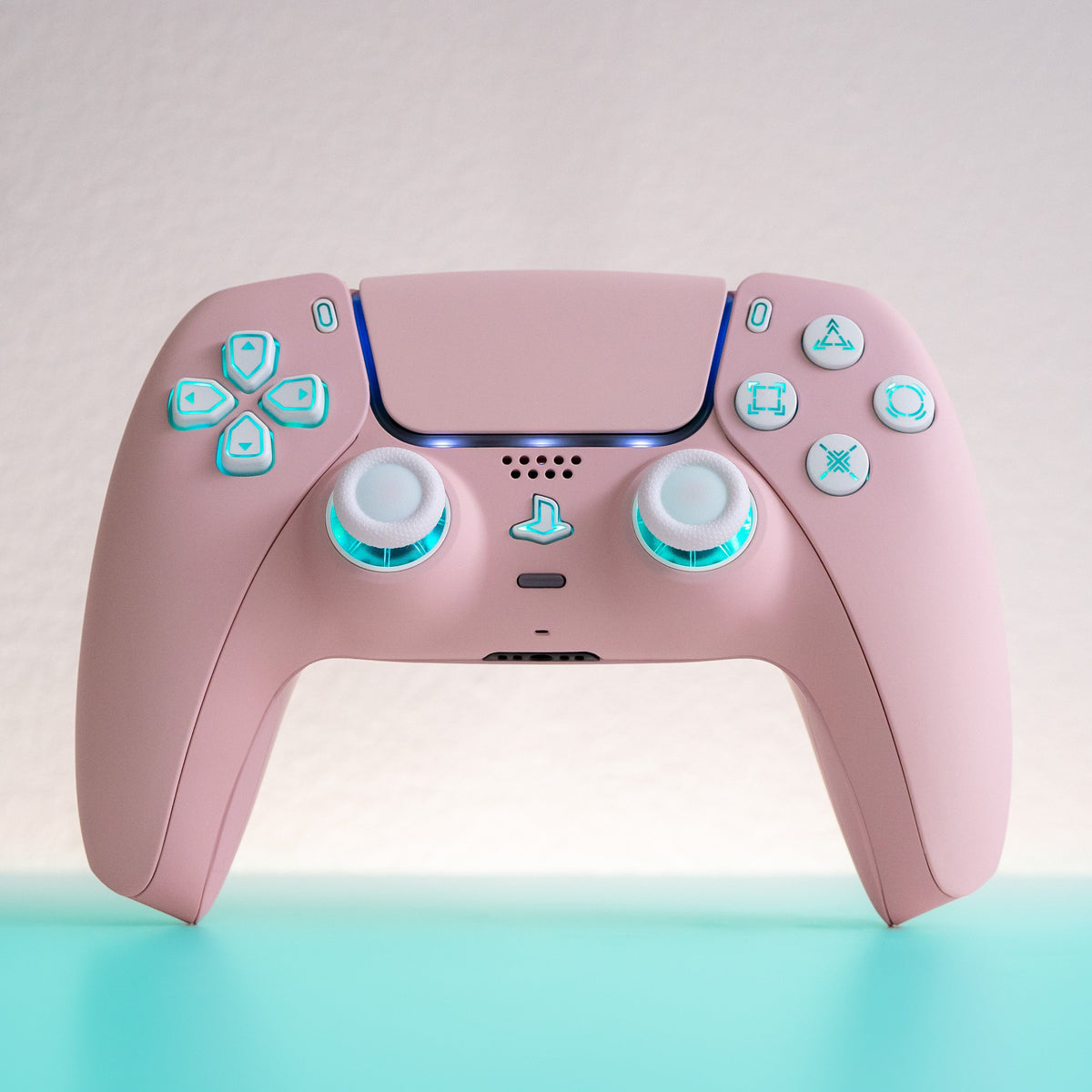 Pink PS5 Controller LED Mod with White Backlit Buttons Custom Wireless Controller Backlit Buttons RGB