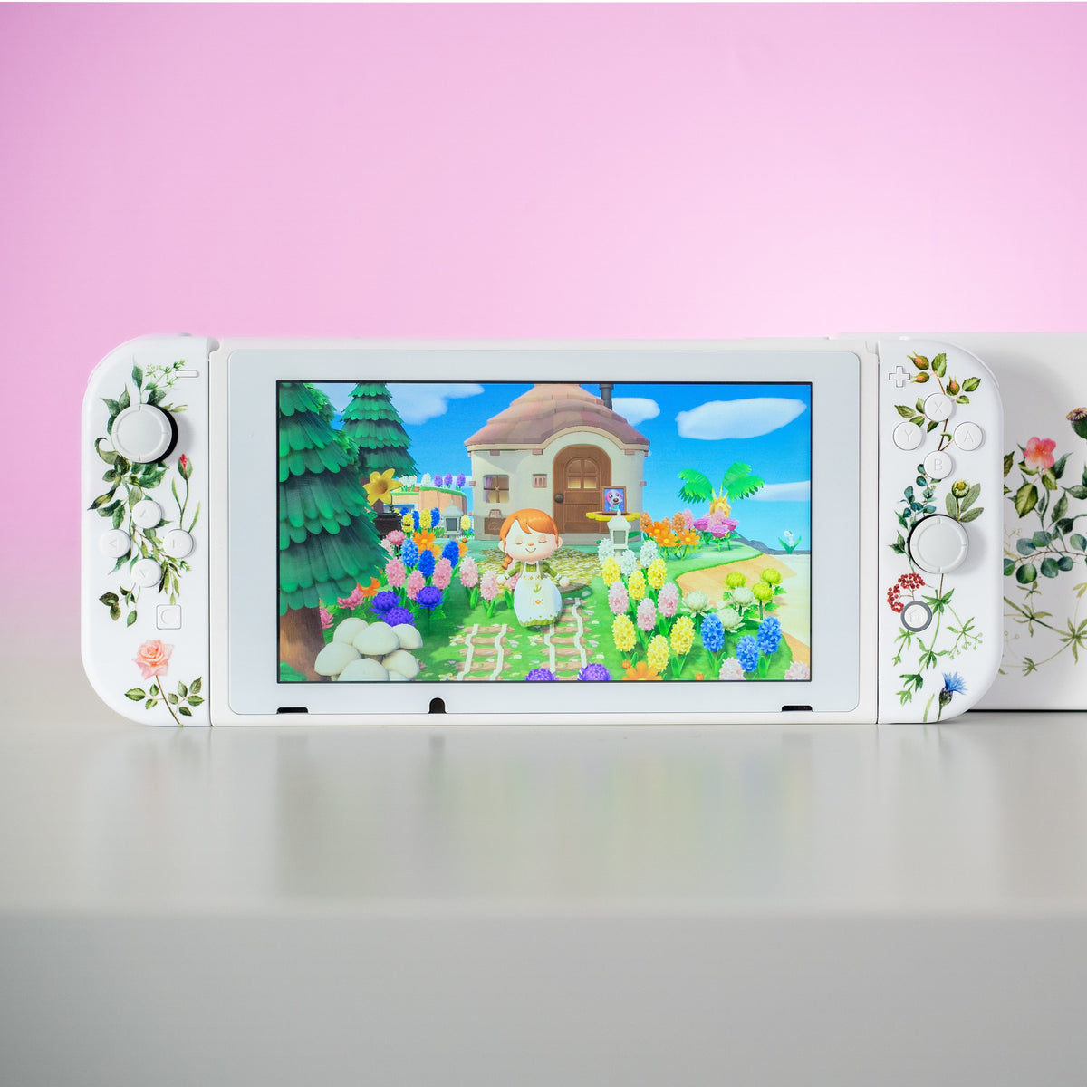 Customized Nintendo Switch Flowers Vines & Laurels Switch Mod - Premium Edition Floral Design