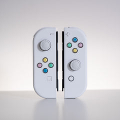 White Joy-Cons Mod with Pastel Hearts Buttons Nintendo Switch Custom Controllers