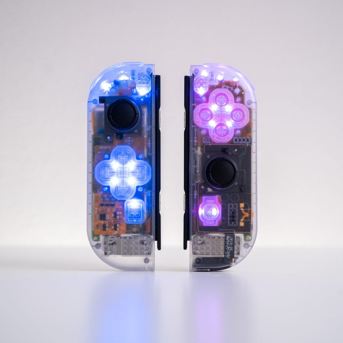 Custom Joy-Con Controllers Clear LED MOD - Clear Backlit Buttons - Nintendo Switch