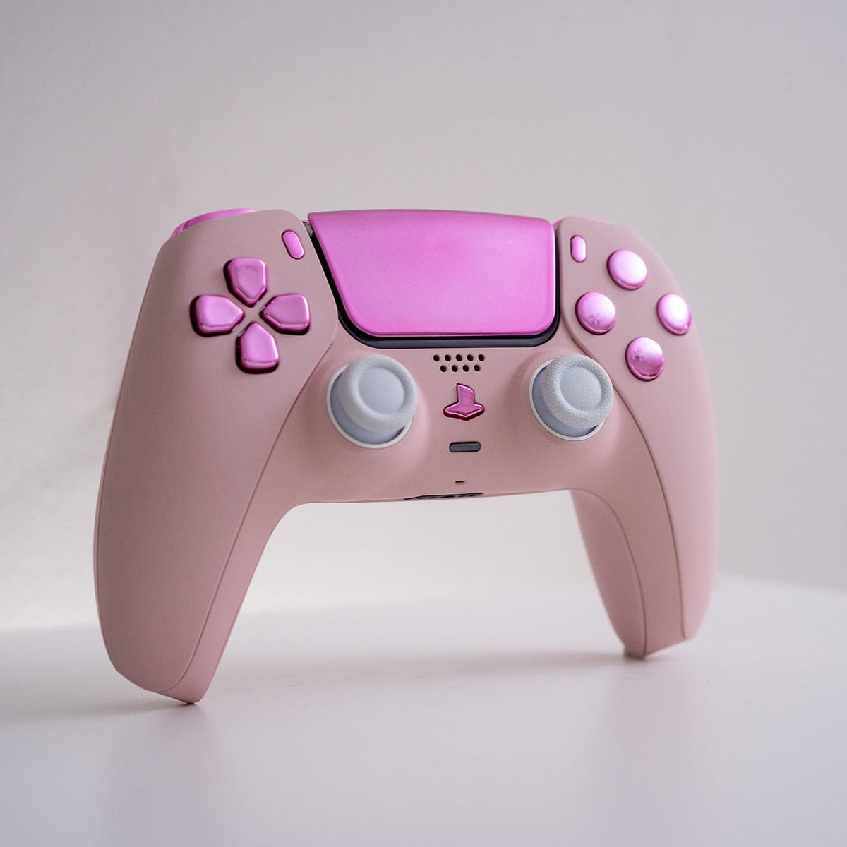 Custom PS5 Controller Sakura Pink Mod with Chrome Pink Buttons and Touch Pad Sony PS5 Wireless Controller