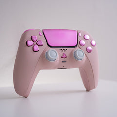 Custom PS5 Controller Sakura Pink Mod with Chrome Pink Buttons and Touch Pad Sony PS5 Wireless Controller