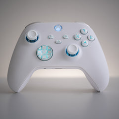 Custom Xbox Controller LED Mod White With White Backlit Buttons for Xbox Series X/S/One & PC