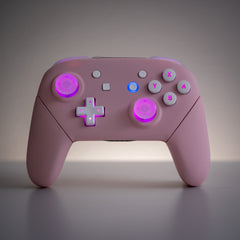 Pink Switch Pro-Controller LED Mod With White Backlit Buttons and Clear Analogue Sticks