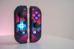 Synthwave Joy-Cons with LED Backlit Buttons Nintendo Switch Joy-Con Controller Retro Gaming Mod