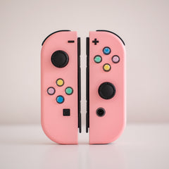 Pastel Pink Joy-Cons Customized with Pastel Heart Buttons Nintendo Switch Custom Controllers