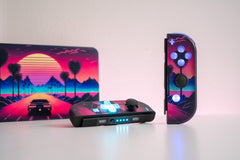 Synthwave Joy-Cons with LED Backlit Buttons Nintendo Switch Joy-Con Controller Retro Gaming Mod