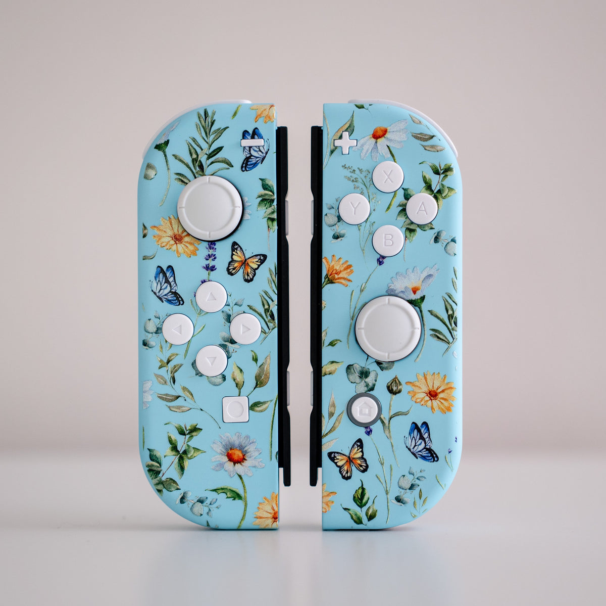 “Butterfly Pastureland” Joy-Cons Mod Pastel Blue Nintendo Switch Special Edition Custom Controllers