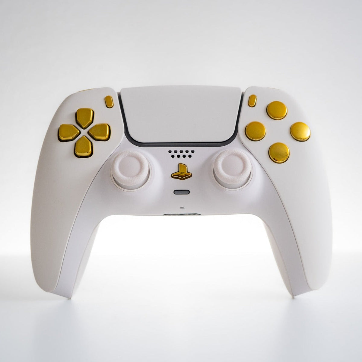 PS5 Controller Mod White with Gold Buttons Custom Sony Wireless Controller