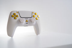PS5 Controller Mod White with Gold Buttons Custom Sony Wireless Controller