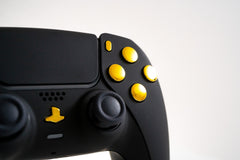 PS5 Controller Mod Black with Gold Buttons Custom Sony Wireless Controller