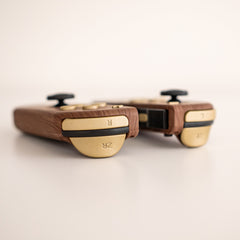 Custom Wooden Joy-Cons with Matte Brass Finish Buttons Nintendo Switch Controller Mods