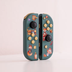 Cozy Fox Joy-Cons Cute Fall Vibes Nintendo Switch Custom Controllers