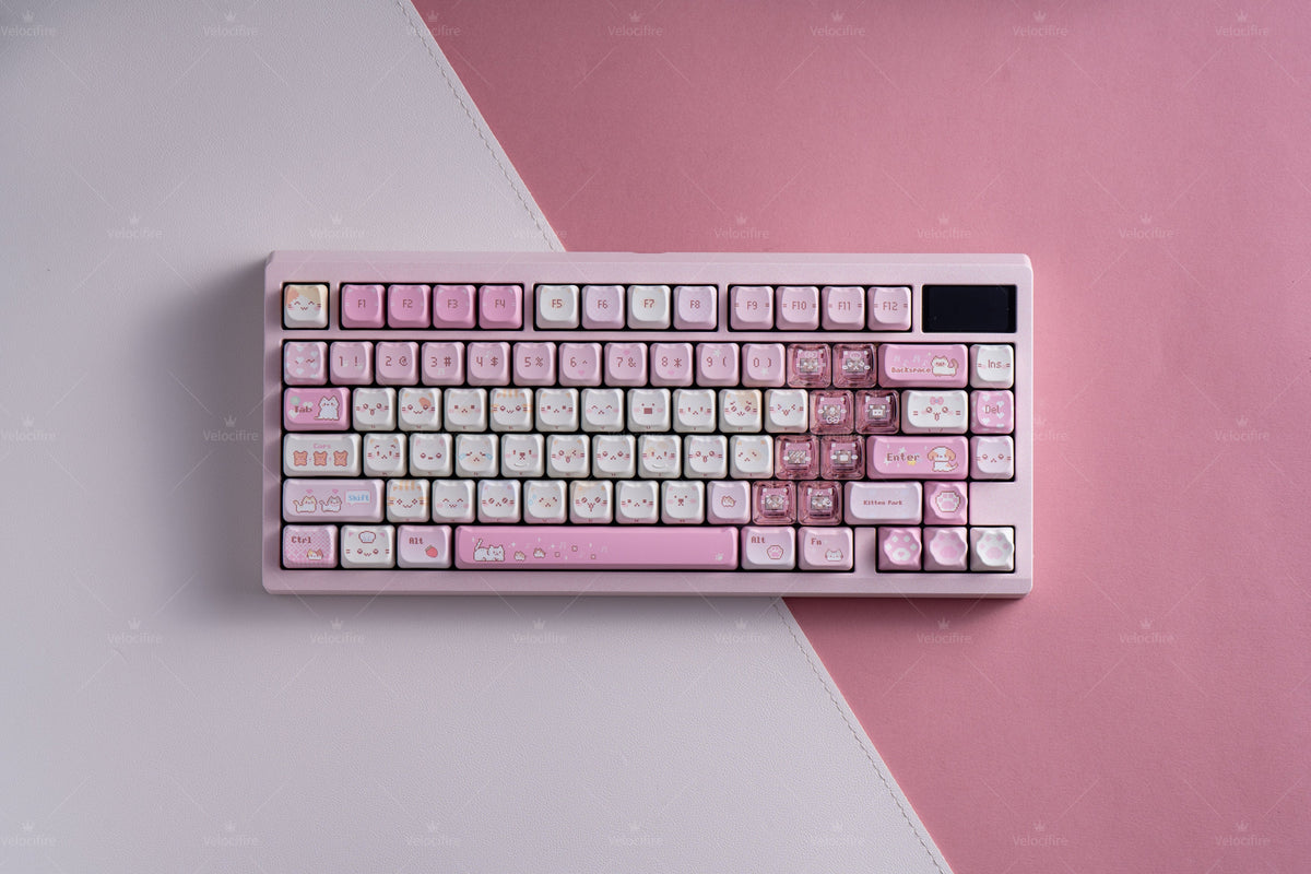 Pixel Meow Dye Sublimation PBT MAO Profile Keycaps