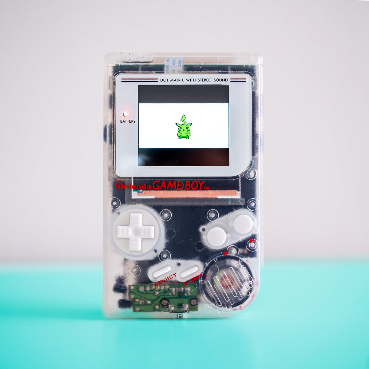 Nintendo Game Boy DMG Famisu Style Clear and White with Backlit IPS Screen