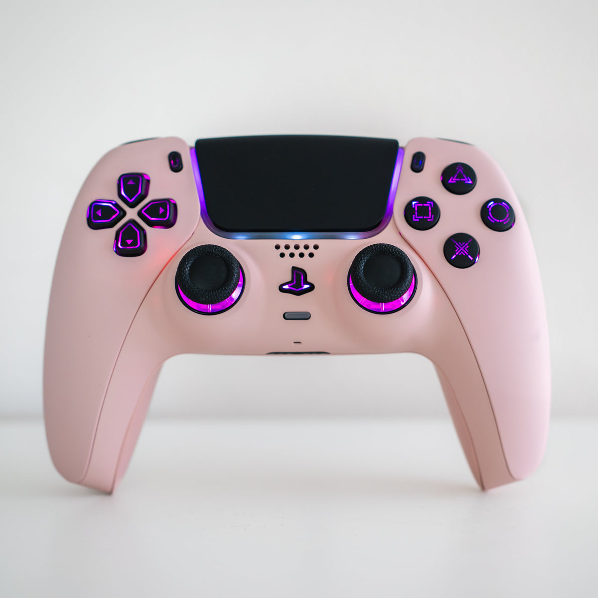 Pink PS5 Controller LED Mod with Backlit Buttons Custom Sony Wireless Gaming Controller
