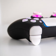 Black & White PS5 LED Controller Custom Gaming Controller with White Backlit Buttons RGB