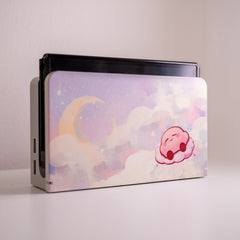 Kirby-Inspired Nintendo Switch Dock Cover Pink And Cloud Puff