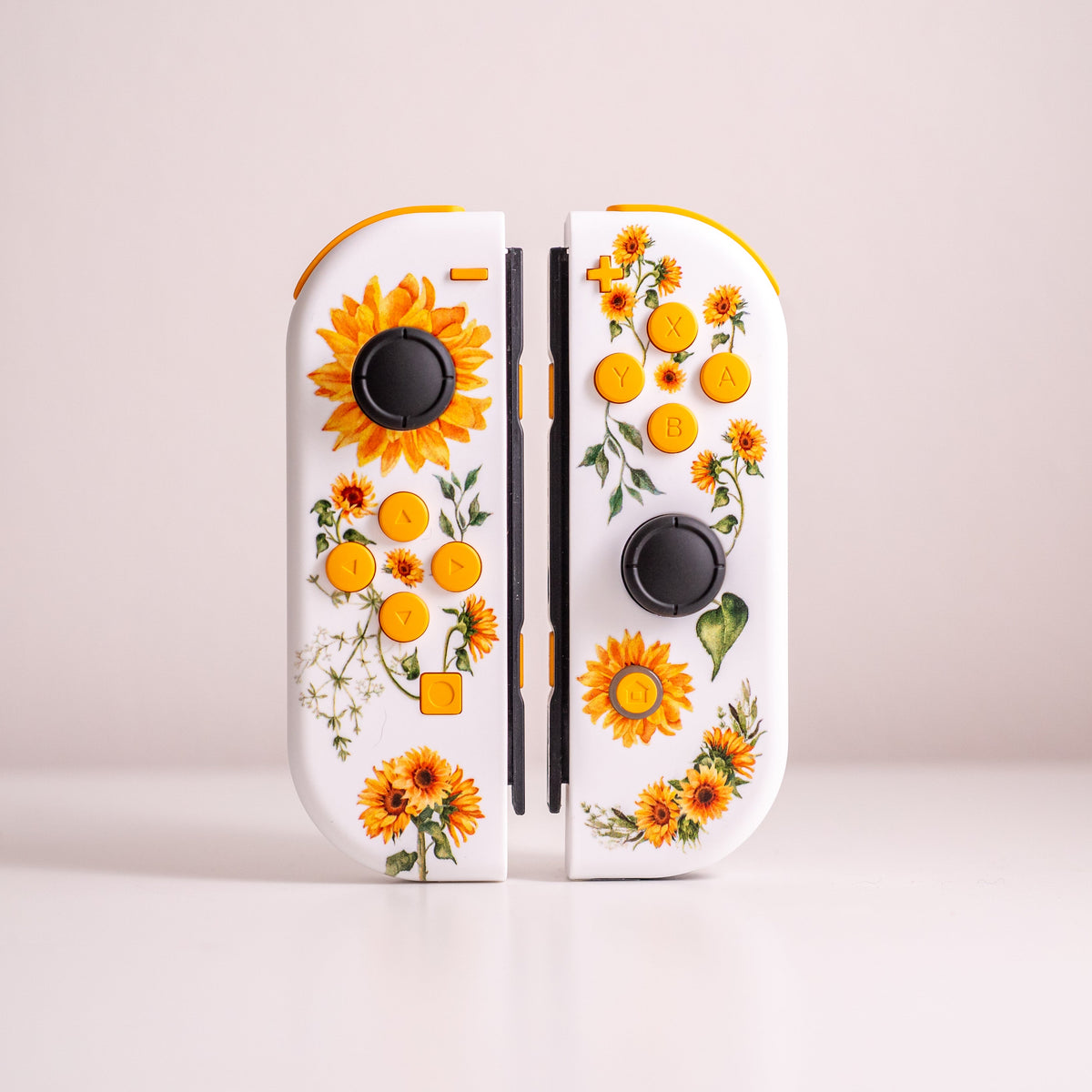 Floral Joy-Cons Yellow Sunflowers Nintendo Switch Gaming Controllers
