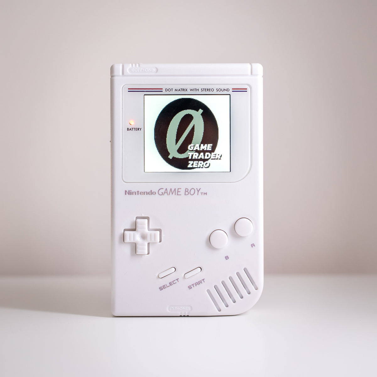 Custom White On White Nintendo Game Boy DMG with Backlit IPS Screen