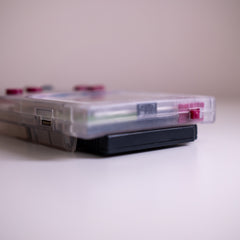 Custom Game Boy Pocket with Backlit IPS Screen Clear With Classic Rose Color Buttons