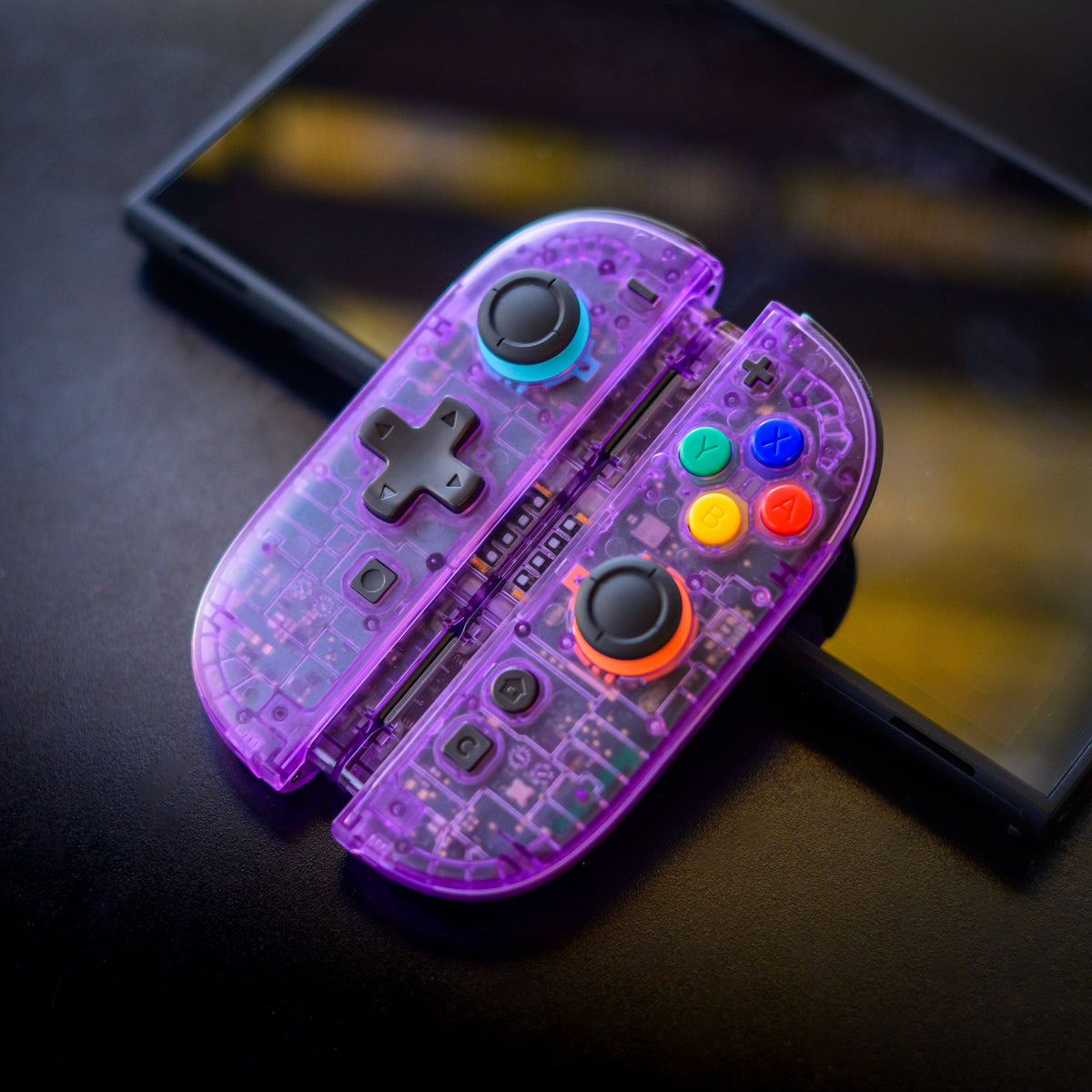 Custom Joy-Cons 2 Retro Clear Atomic Purple for Nintendo Switch 2