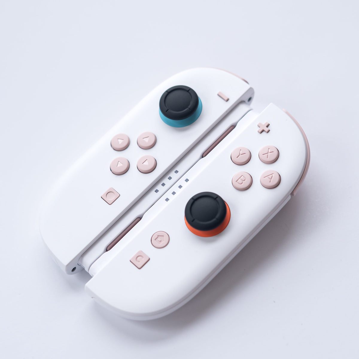 Pastel Cotton Candy Custom Joy-Cons for Switch 2 | White & Light Pink